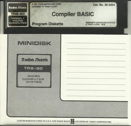 Compiler Basic TRS 80 M1 Program Diskette