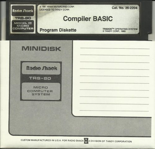 Compiler Basic TRS 80 M3 Program Diskette